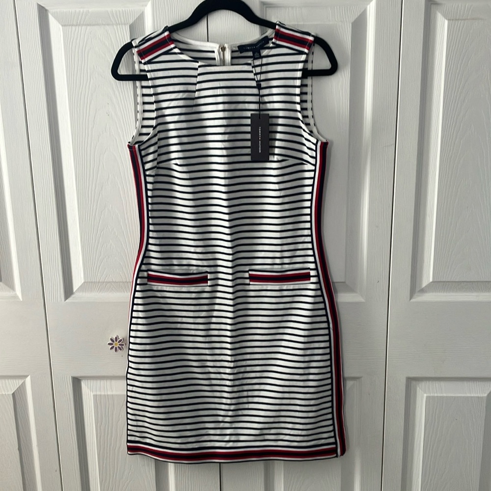 Tommy Hilfiger Black and White Striped Mini Dress XS fits like a small